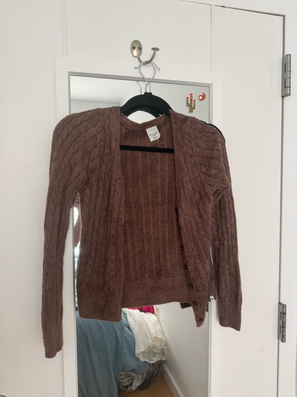 Abercrombie & Fitch Brown Cable Knit Button-Front Cardigan
